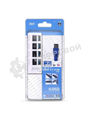 USB-концентратор Smartbuy (SBHA-7304-W) USB 3.0 хаб + выкл., 4 порта, белый