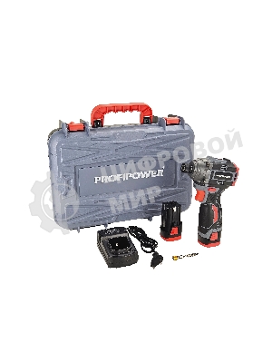 Аккумуляторный бесщеточный винтоверт ProfiPower BL-162 (16В, 160Нм, Li-ion 2шт, 2.0А·ч, 3 скорости, З/У, в кейсе)