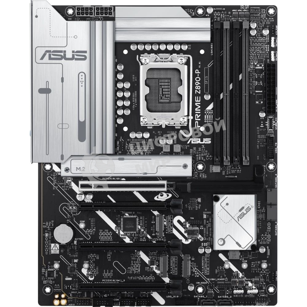Материнская плата ASUS PRIME Z890-P, LGA 1851, Intel Z890, 4xDDR5, 4xSATA, 4xM.2, 1xPCIe 5.0 x16, 2xPCIe 4.0 x4, 1xPCIe 4.0 x1, 1xHDMI, 1xDP, 1xUSB-C (видеовыход), 1x 2.5Gb LAN, 4xUSB-A 2.0, 2xUSB-A 3.2 Gen 1, 1xUSB-A 3.2 Gen 2, 1xUSB-C 3.2 Gen 2x2, 3x3.5