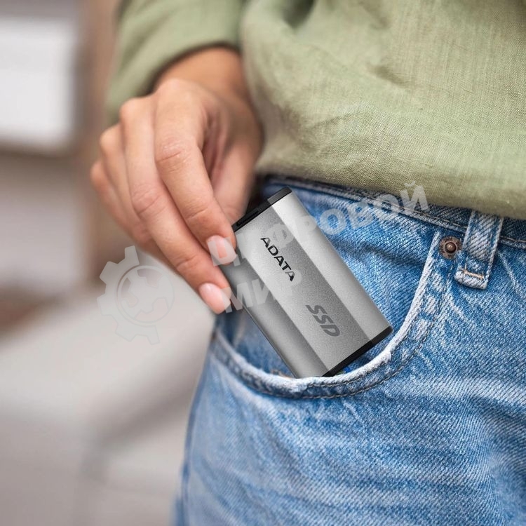 Внешний SSD ADATA SD810, 1TB, USB 3.2 Gen 2x2 Type-C, R/W 2000/2000, серебристый