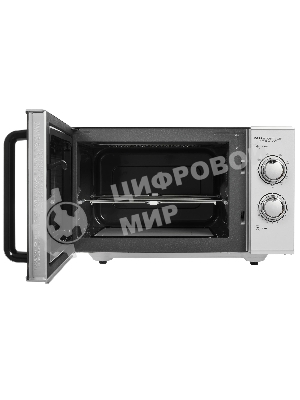 Микроволновая печь CASO MG 25 Ecostyle Ceramic серебристый/черный, 25 л, 900 Вт, переключатели - поворотный механизм