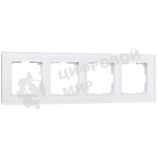 Рамка на 4 поста WERKEL (белый матовый,стекло) W0041105