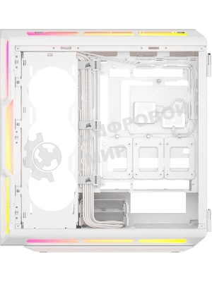 Компьютерный корпус без блока питания Case Corsair iCUE LINK 5000T LX RGB, Midi-Tower, TG, 3x120мм RGB, 4xUSB-A 3.2, 1xUSB 3.2 Type-C, E-ATX, ATX, mATX, mITX White