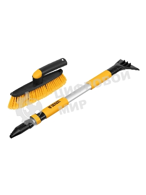 Щетка сметка со скребком Denzel телескоп, поворотная голова, 750-1120 мм