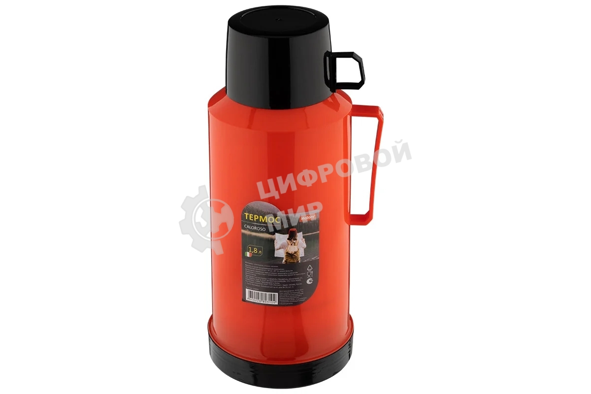 Термос в пластиковом корпусе со стеклянной колбой MALLONY CALOROSO, 1,8 л (106035)