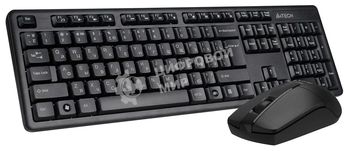 Комплект клавиатура+мышь A4Tech 3330N беспроводной, USB, 1200 DPI, чёрный
