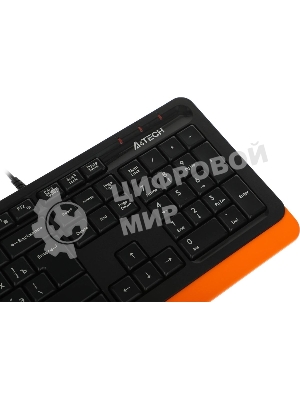Комплект клавиатура+мышь A4Tech FStyler F1010 проводной, USB, 1600 DPI, чёрный/оранжевый