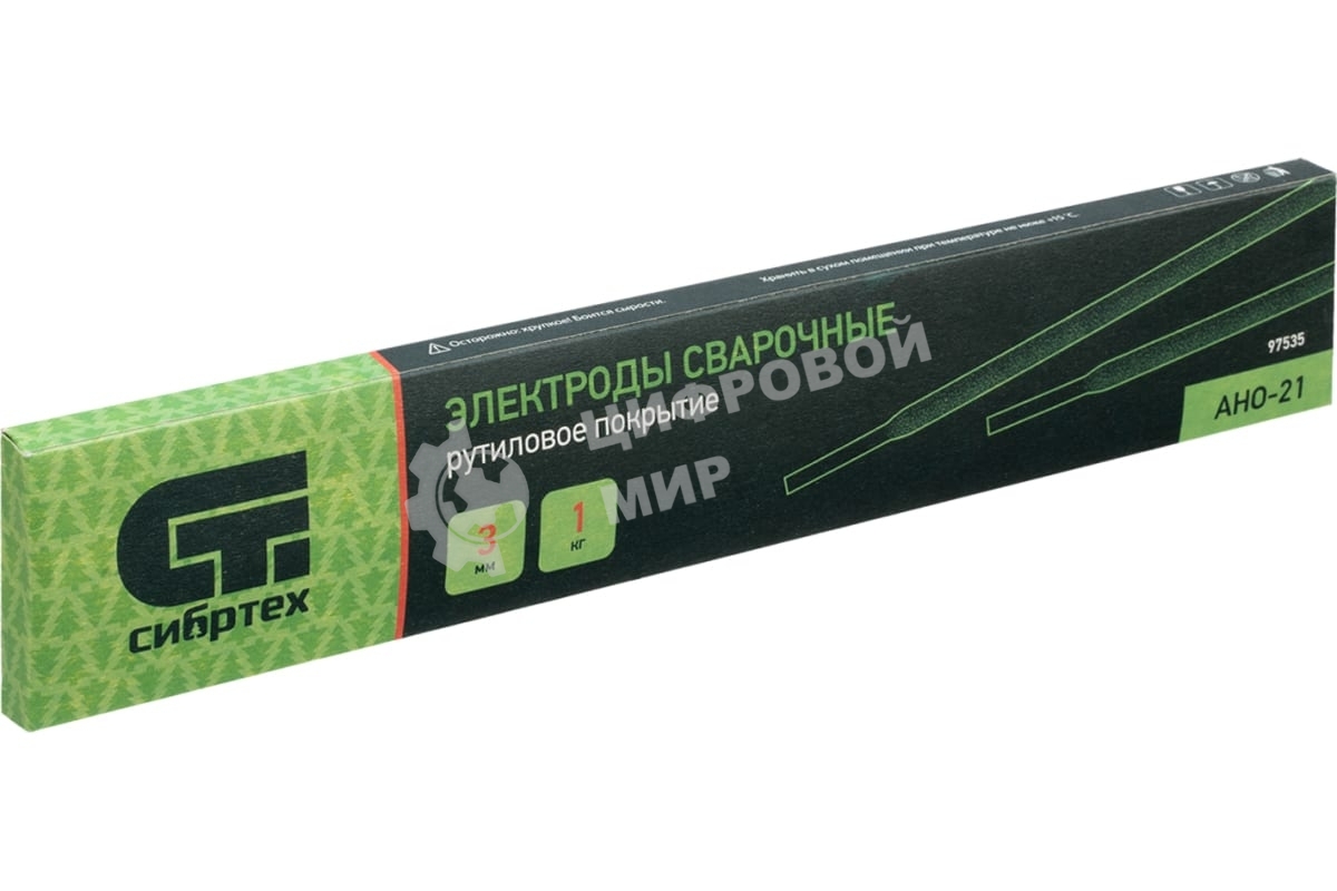 Электроды Сибртех АНО-21, диам 3 мм, 1 кг, рутиловое покрытие