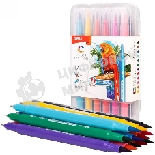 Фломастеры Deli EC151-12 Color Emotion 12 цветов, пластиковая коробка (12шт)