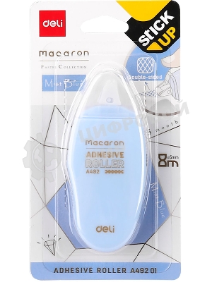 Клеющий роллер Deli EA49201 прозрачный блистер 6мм x 8м Macaron