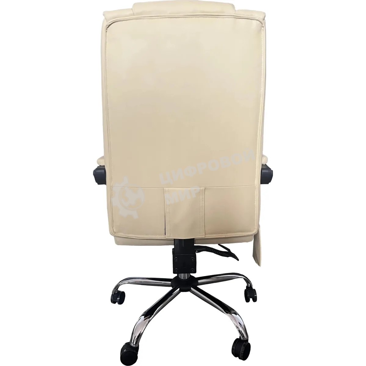 Кресло компьютерное с вибромассажем Cactus CS-CHR-OC04M-WT слоновая кость, эко.кожа, с подголовником