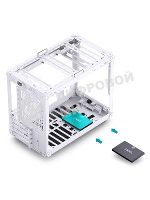 Компьютерный корпус без блока питания JONSBO C6 MAX Handle, Mini-Tower, TG, no fan, 1xUSB-A 3.0 + 1xUSB-C 3.1, mATX, mITX белый