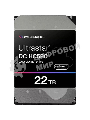Жесткий диск HDD WD SATA Server 22Tb Ultrastar DC HC570 7200 6Gb/s 512MB 1 year warranty (replacement WUH722222ALE6L4)