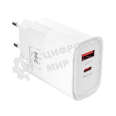 Сетевое зарядное устройство MORE CHOICE (4620202555595) NC82 1USB+1Type-C 3.0A PD 35W+QC3.0, белый