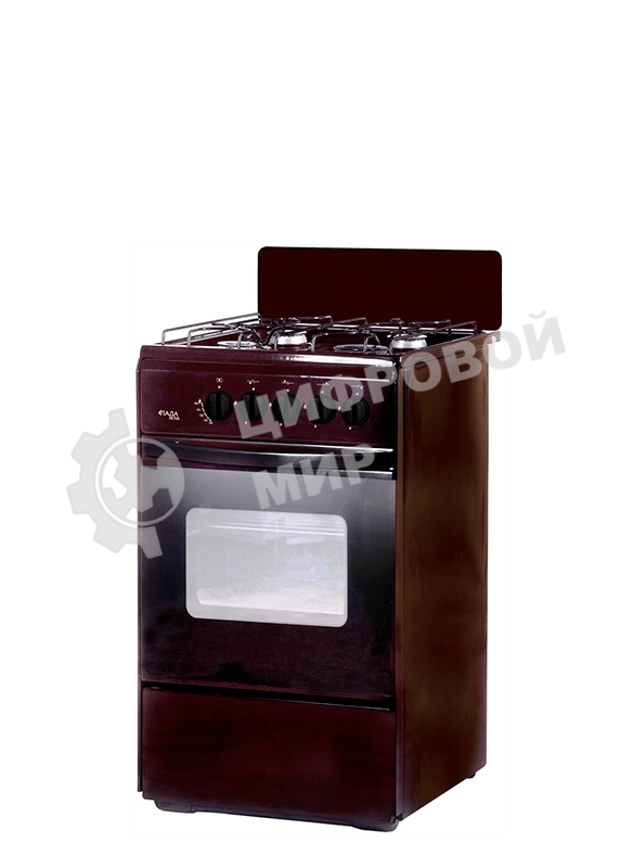 Плита газовая Лада Nova RG 24039 B коричневый, конфорок 4 газовых, духовка 50 л, 50 см x 85 см x 60 см