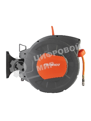 Шланг Patriot 520002445 пневматический армированный на автоматической катушке PHC 20/16H (прямой, гибрид , длина 20 м, диаметр 10х16, раб/макс давление  20/60 бар, мин/макс температура -5/45С, быстросъем рапид, резьба 1/4