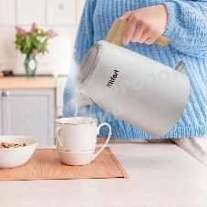 Чайник электрический Kitfort КТ-6794 1.7л. 2200Вт белый/дерево корпус: нерж.сталь/пластик