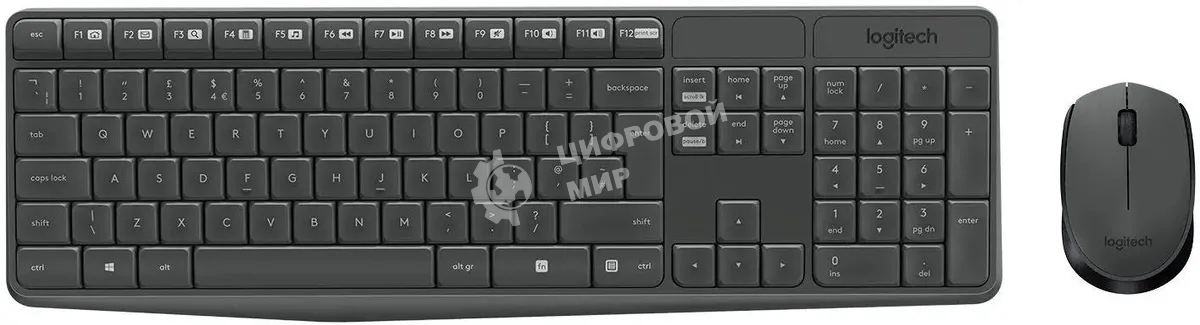 Комплект клавиатура + мышь Logitech MK235 клав:черный мышь:черный USB беспроводная