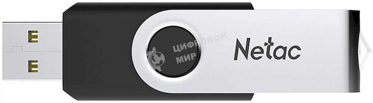 Флешка USB Netac U505 (NT03U505N-004G-20BK), 4Gb, USB 2.0, R/W 70/30, черный/серебристый