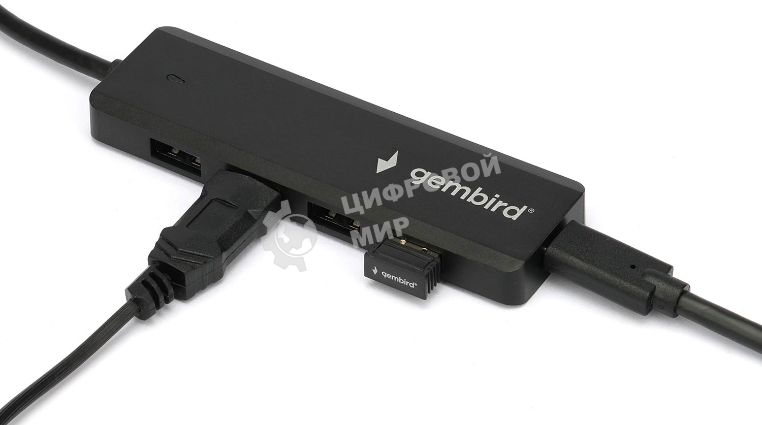 Концентратор USB 3.0 Gembird UHB-C424, 4 порта, кабель Type-C 19см, с доп питанием (Type-C)