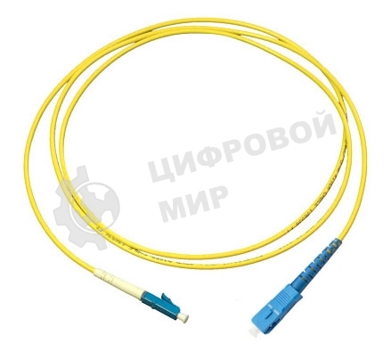Патч-корд оптический Cabeus Tight Buffer FOP(s)-9-LC-SC-7m Simplex SC/LC, OS2 9/125, LSZH, 7м, d= 3мм, синий хвостовик, желтый