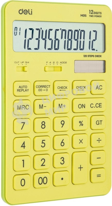 Калькулятор настольный Deli Touch EM01551 желтый 12-разр.