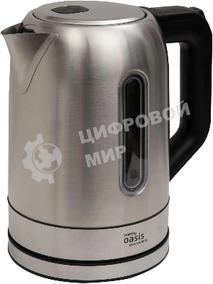 Чайник электрический Oasis K-5SWS стальной+черный 1,7л 2200Вт