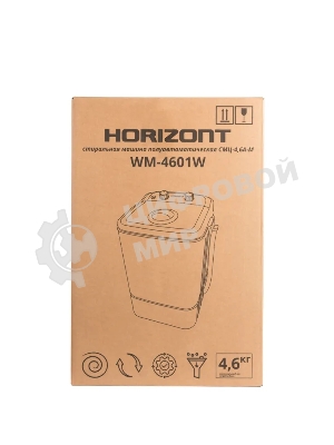 Стиральная машина Horizont WM-4601W черная, загрузка вертикальная 4.6кг, класс: A