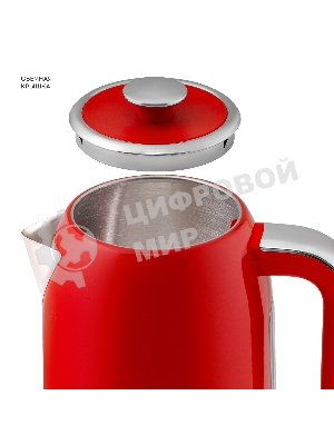 Чайник электрический Galaxy Line GL 0349 1.7 л, 2200 Вт, красный корпус: нерж.сталь (ГЛ0349Л)