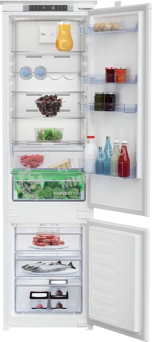 Встраиваемый холодильник Beko BCNA306E3S белый, 2 камеры, 215/69 л., морозилка снизу, No Frost