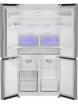 Холодильник Hotpoint HFP4 625I X нержавеющая сталь, трехкамерный, 376/165л, морозилка снизу, No Frost, Side by Side