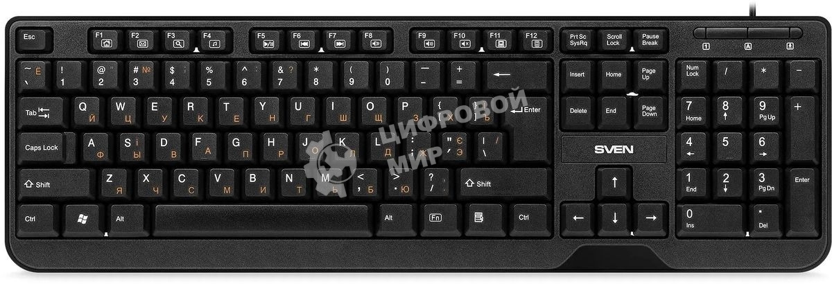 Комплект клавиатура + мышь SVEN KB-S330C черный (104+12Fn)+3кл, 1200DPI)