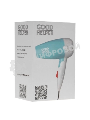 Фен Goodhelper HD-F083 голубой/белый, 800 Вт, компактный