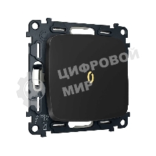 Комплект механизма 1-кл выключателя с самовозвратом с подсветкой 3200K OMEGA Черный матовый QUANT (OP8020, VM113, G11Y) MO802050