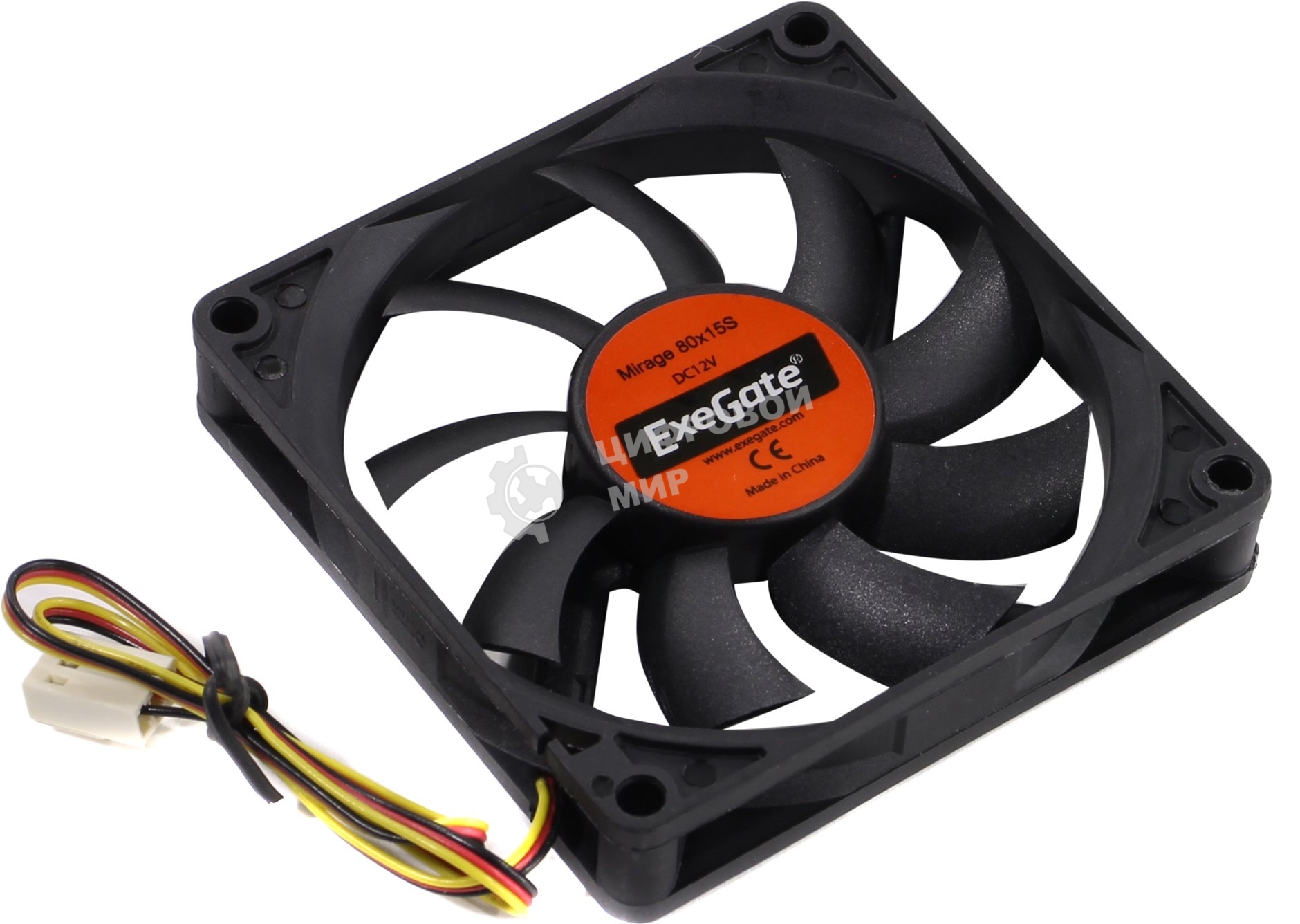 Вентилятор для корпуса ExeGate EX08015S3P черный, 80 мм, 2000 об/мин, 20.5 дБ, 3 pin