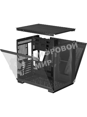 Компьютерный корпус без блока питания PCCOOLER C3 T500 BK, Panoramic Mid Tower, Black, TG, 0.7 SPCC, no fans ATX, mATX, mITX 175/400/200мм 1x2.5