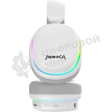 Гарнитура Marvo HG9070W Monka Echo RS белый, беспроводная + проводная, радиоканал, до 10 ч, подсветка, совместимость с PS5, Xbox