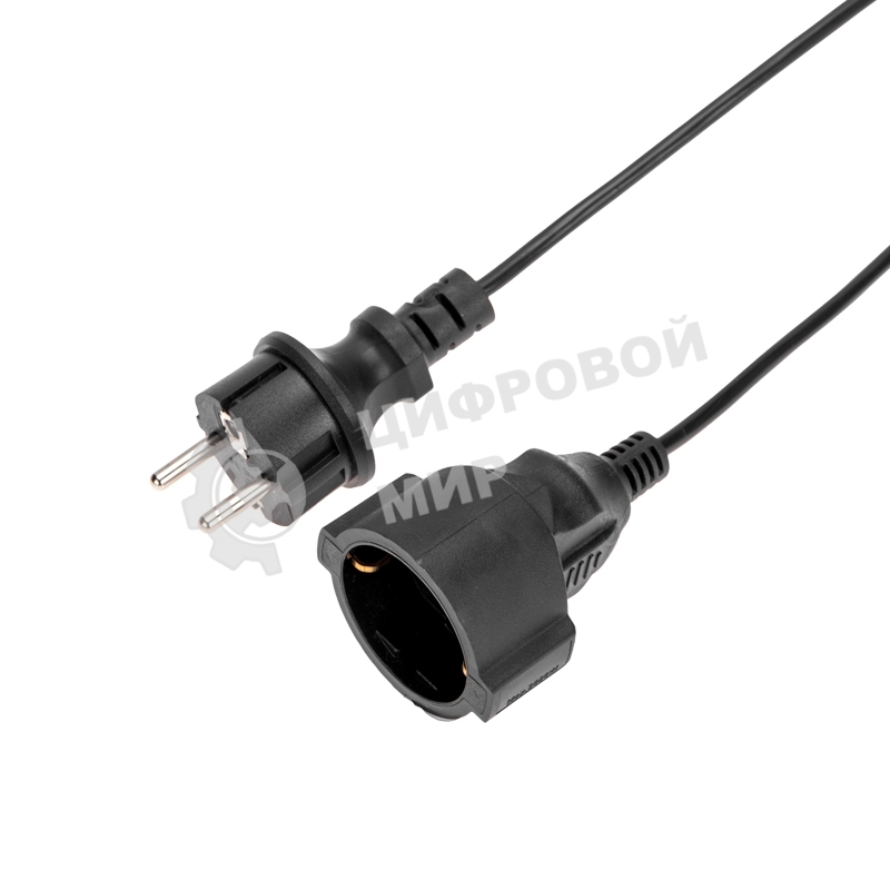 Удлинитель-шнур PROconnect ПВС 3х0,75 мм², 10 м, с/з, 6А, 1300 Вт, IP20, черный