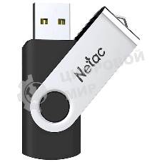 Флешка USB Netac U505 (NT03U505N-004G-20BK), 4Gb, USB 2.0, R/W 70/30, черный/серебристый