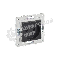 Розетка SKANDY 10А без заземл. без защ. шторок SK-R02Bl черный IEK SK-R10-10-K02