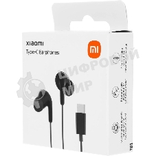 Проводные наушники Xiaomi Type-C Earphones черный, внутриканальные, USB Type-C