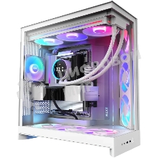 Компьютерный корпус без блока питания Case NZXT H9 Flow RGb+ (2025), Midi-Tower, TG, 6x140мм RGb + 1x120мм RGb, 2xUSB-A 3.2 + 1xUSB-C 3.2, E-ATX, ATX, mATX, mITX белый