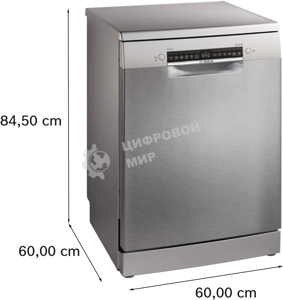 Посудомоечная машина Bosch SMS4HVI00E, серебристый, 60 см, 14 компл., сушка интенсивная, 46 дБ, класс D