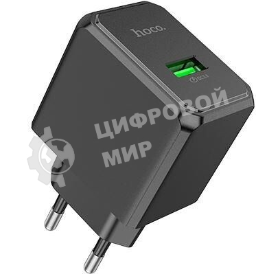 Сетевое зарядное устройство HOCO CS12A 1USB 3.0A QC3.0 18W, черный