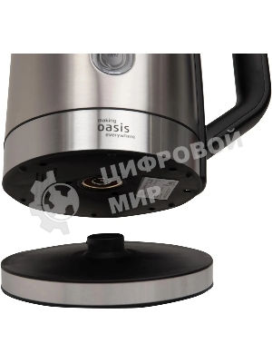 Чайник электрический Oasis K-5SWS стальной+черный 1,7л 2200Вт