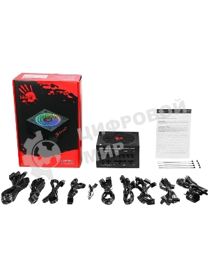 Блок питания Bloody BD-PS750G, 750Вт, 80 PLUS Gold, 120мм, модульный, черный