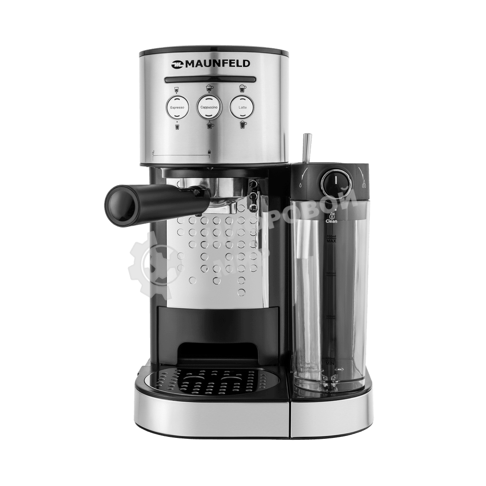 Кофеварка рожковая Maunfeld MF-720S PRO нержавеющая сталь, исп. кофе - молотый/чалды, 1.2 л, 1470 Вт, 15 бар