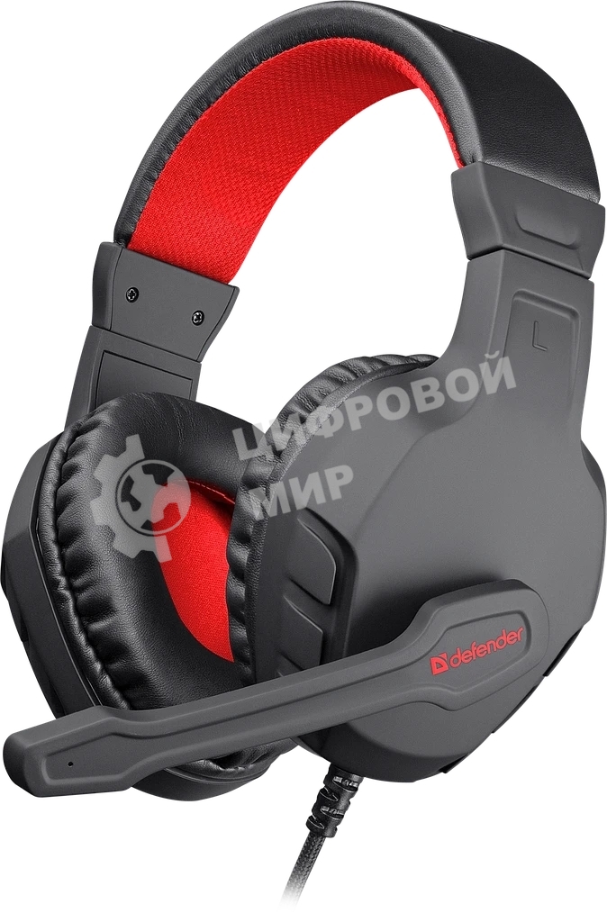 Гарнитура Defender Cujo чёрный/красный, проводная
