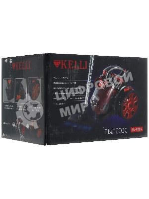 Пылесос Kelli KL-8005 красный, 420/2400 Вт, уборка сухая, пылесборник контейнер 2,5 л