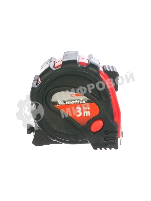 Рулетка Matrix Status magnet 3 fixations, 3 м х 16 мм, обрезиненный корпус, зацеп с магнитом